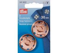 341802 Prym Пришивные кнопки латунь 30мм розовое золото (2шт)