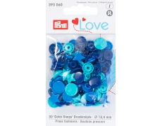 393060 Prym Love Кнопки "Color Snaps" звезда бирюзовая, ярко-синяя, синяя 12,4 мм 30шт.