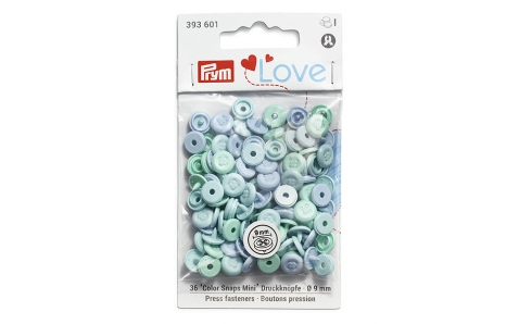 393601 Prym Love Кнопки"Color Snaps Mini"круглые с имитацией стежка 9мм (36шт.)